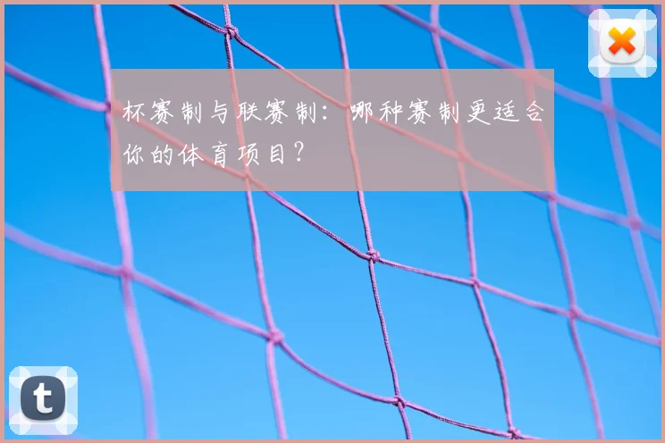杯赛制与联赛制：哪种赛制更适合你的体育项目？